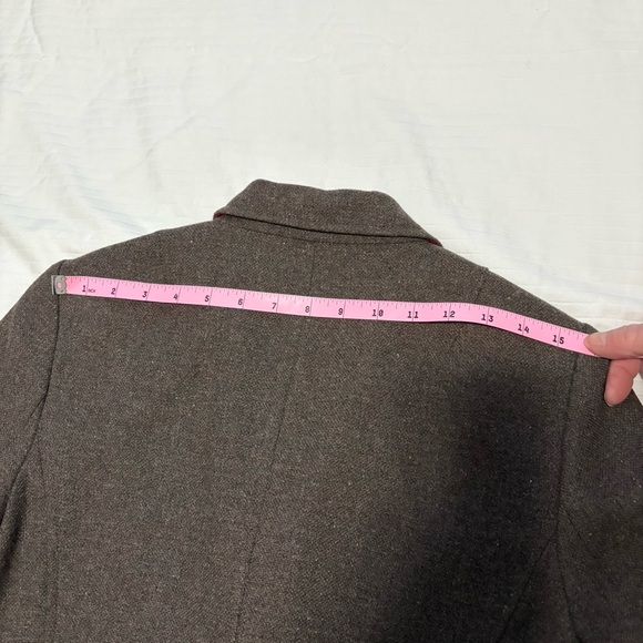 Banana Republic Equestrian Wool Tweed Elbow Patch Schoolboy Brown Blazer size 10 - Picture 16 of 16